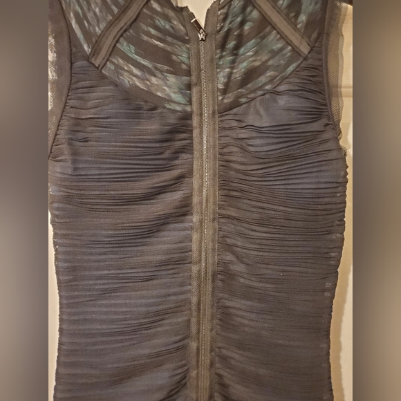 BCBGMaxAzria mini dress. Black mesh outer with blue inner layer ) Size S - Picture 5 of 5